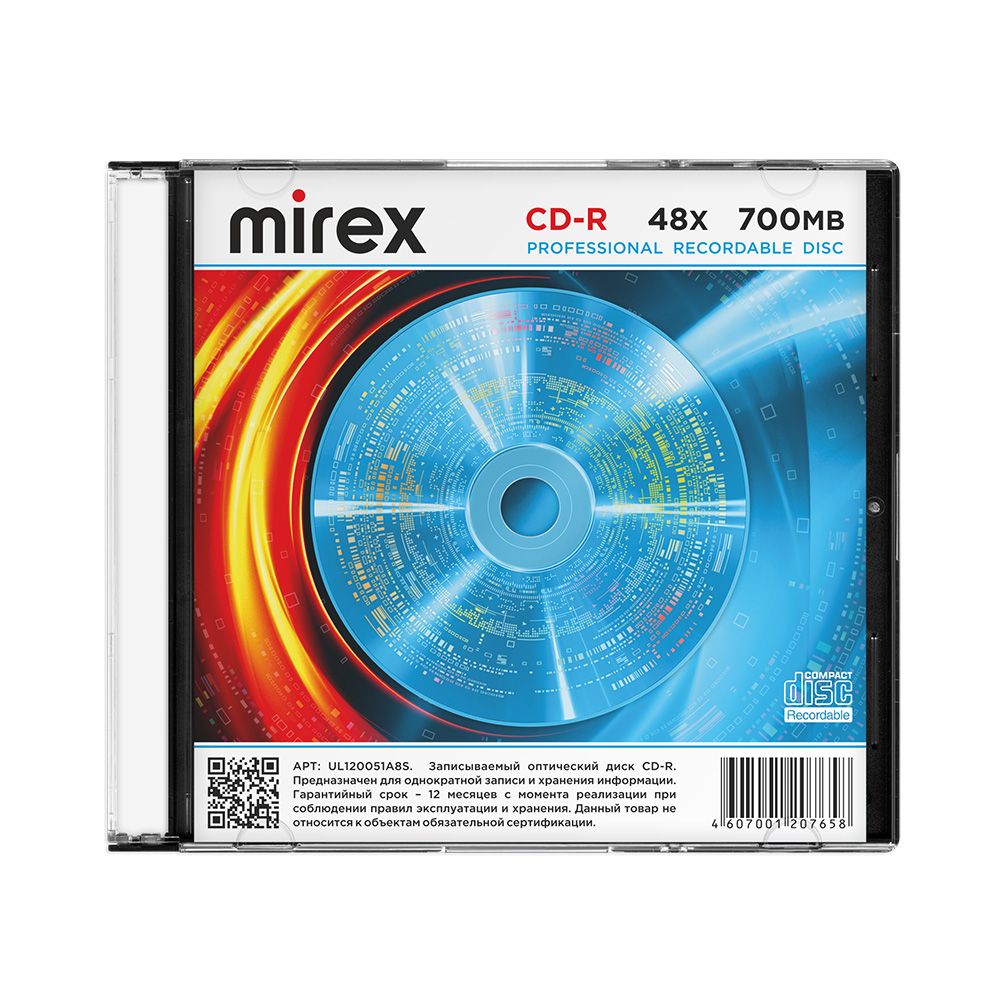 диск cd-r "mirex " 48х slim Диск cd-r "mirex " 48х slim