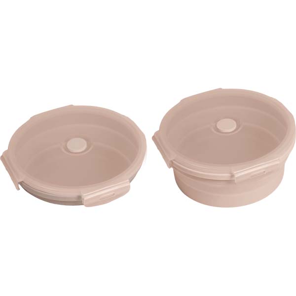 ланч-бокс круглый devente 1200мл бежевый силикон складной Ланч-бокс круглый devente 1200мл бежевый силикон складной