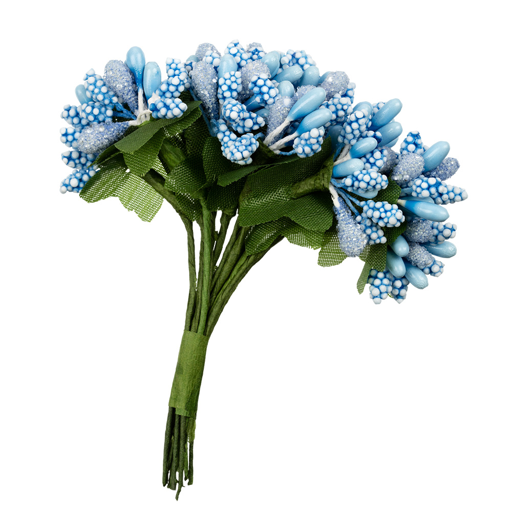 декоративный букет "веточки" голубой 9,5см Декоративный букет "веточки" голубой 9,5см