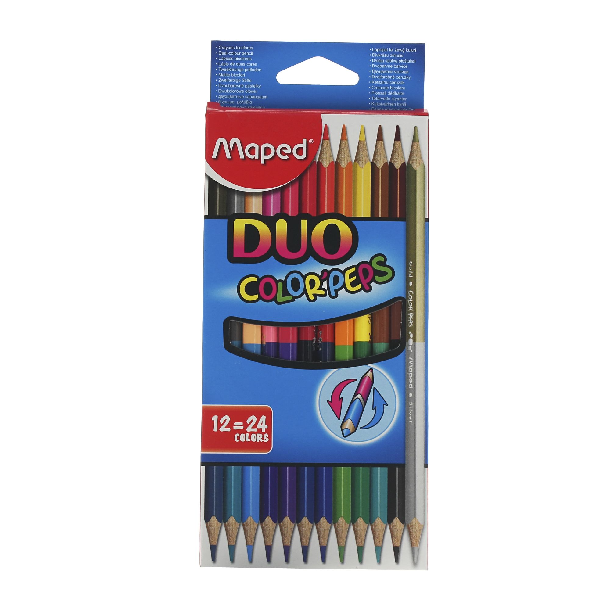 карандаши цветные "maped" color peps " 24 цв. 12 шт. двуст., трехгранные Карандаши цветные "maped" color peps " 24 цв. 12 шт. двуст., трехгранные