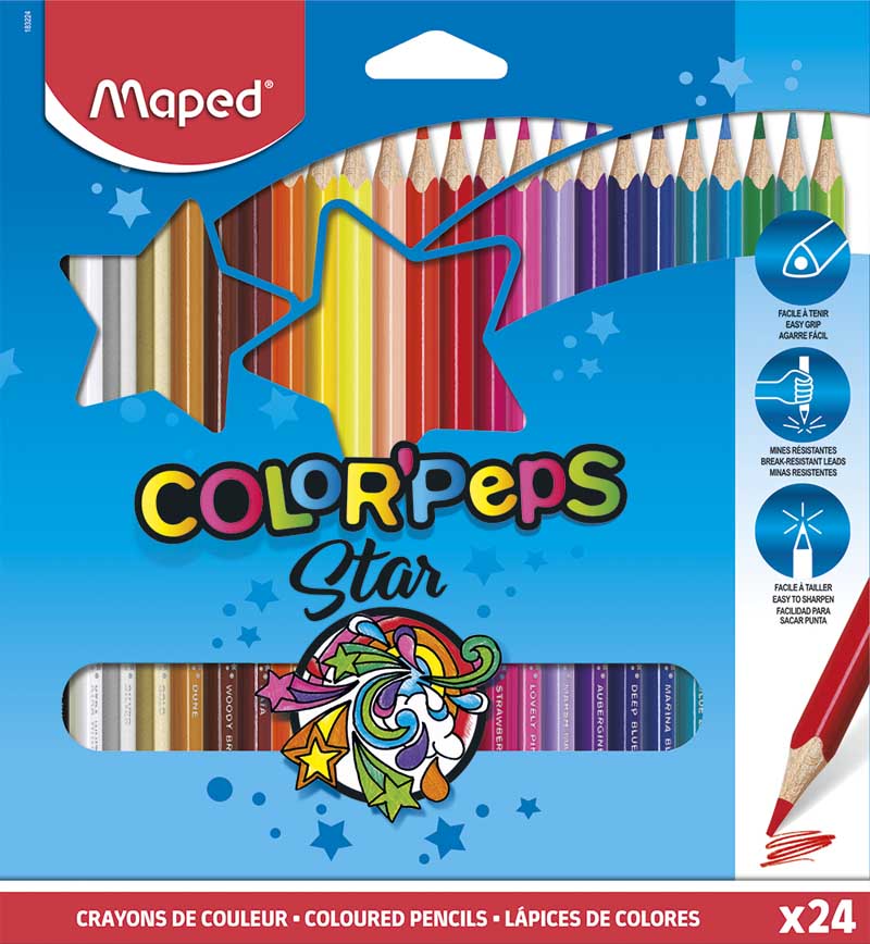 карандаши цветные "maped "color peps " 24 цв.трехгранные Карандаши цветные "maped "color peps " 24 цв.трехгранные