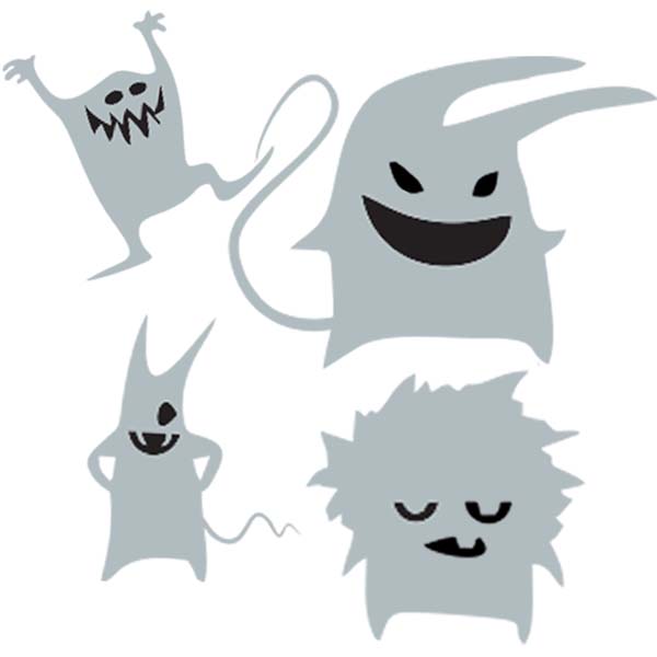 наклейки светоотраж. devente "monsters" 6,5х5,5см серебристо-белые Наклейки светоотраж. devente "monsters" 6,5х5,5см серебристо-белые