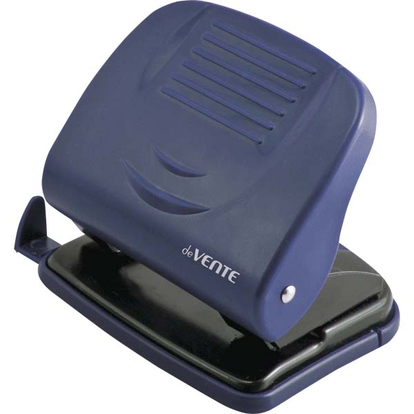 дырокол devente "stripe" на 30л. синий с линейкой Дырокол devente "stripe" на 30л. синий с линейкой