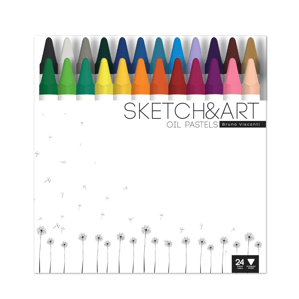 мелки пастельные масляные 24цв. трёхгр. "sketch&art" (bruno visconti) Мелки пастельные масляные 24цв. трёхгр. "sketch&art" (bruno visconti)