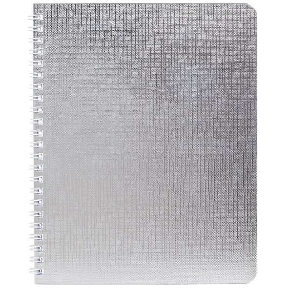 тетрадь на гребне 96 л. кл. бумвинил серебро ("хатбер") б/б metallic Тетрадь на гребне 96 л. кл. бумвинил серебро ("хатбер") б/б metallic