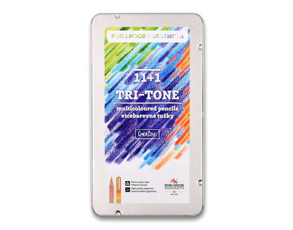 набор цветных карандашей koh-i-noor "tri-tone" 12шт. с многоцветным грифелем Набор цветных карандашей koh-i-noor "tri-tone" 12шт. с многоцветным грифелем