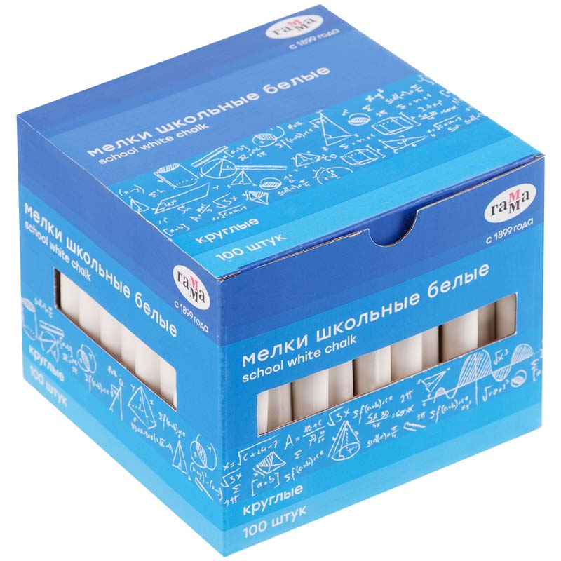 мел белый гамма круглый 100шт. Мел белый гамма круглый 100шт.