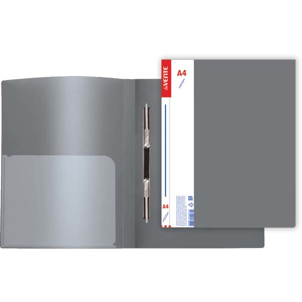 папка пласт. с пружин. скоросш. 0,60мм devente "daily" серая с карманом Папка пласт. с пружин. скоросш. 0,60мм devente "daily" серая с карманом