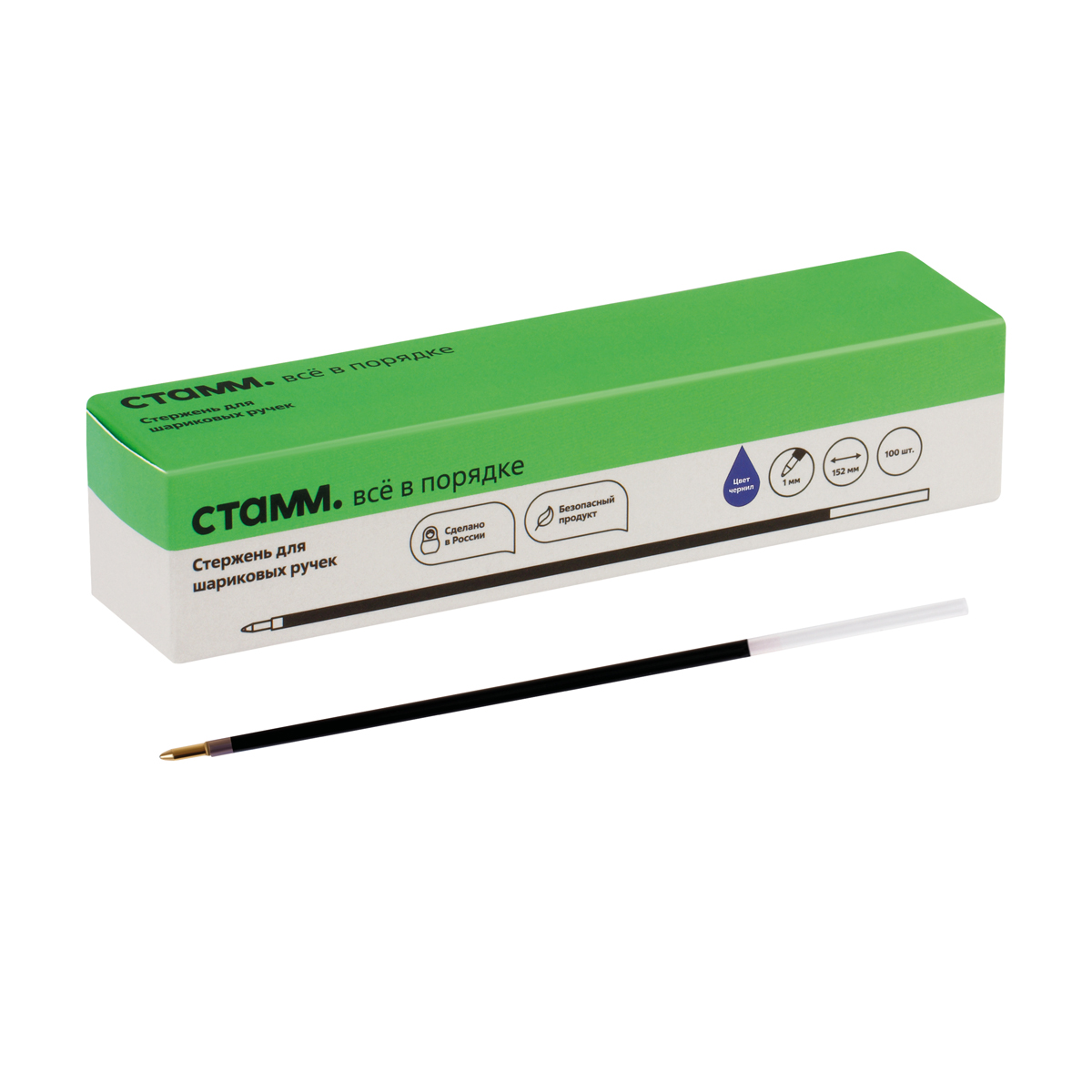 стержень 152мм стамм синий 1,0мм масл.осн. Стержень 152мм стамм синий 1,0мм масл.осн.