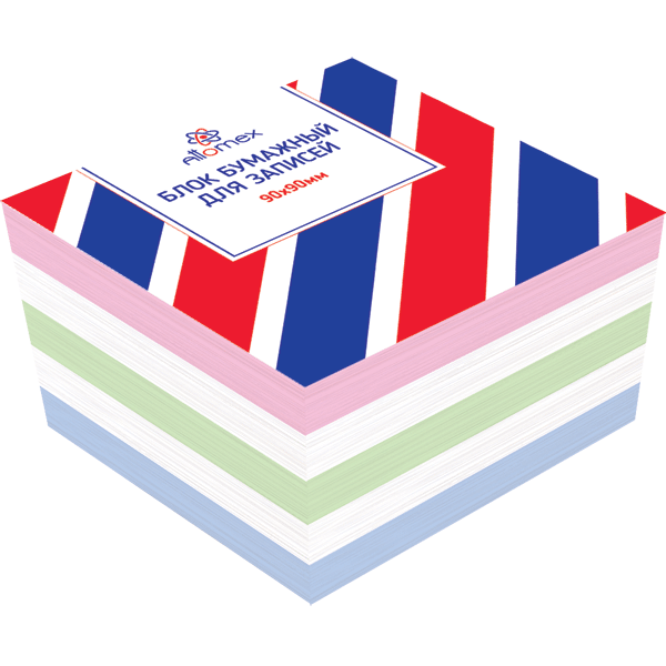 бумага для заметок 90х90х50мм бел./цвет. "attomex" 65гр. Бумага для заметок 90х90х50мм бел./цвет. "attomex" 65гр.