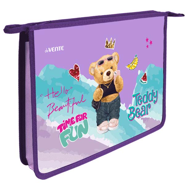 папка для тетрадей а4 на молнии devente "teddy bear" фольга,конгрев Папка для тетрадей а4 на молнии devente "teddy bear" фольга,конгрев