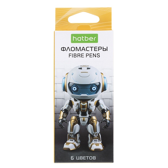 фломастеры "робо" 6 цв. (hatber) к/уп Фломастеры "робо" 6 цв. (hatber) к/уп