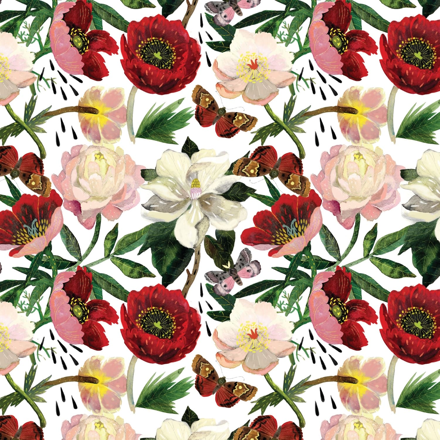 бумага упаковочная 70х100см "flora. пионы" Бумага упаковочная 70х100см "flora. пионы"