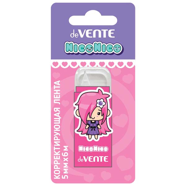 корректирующая лента devente "nico nico:-)" 5ммх6м Корректирующая лента devente "nico nico:-)" 5ммх6м