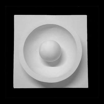 гипсовая фигура орнамент "шар в полусфере"30,5х30,5х11см Гипсовая фигура орнамент "шар в полусфере"30,5х30,5х11см