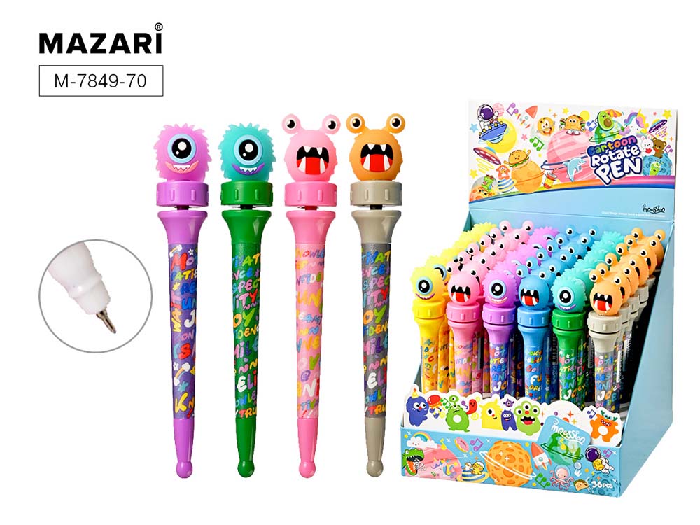 ручка шар. mazari "монстрики" синяя 0,7мм игол.наконечник,масл.основа асс-т Ручка шар. mazari "монстрики" синяя 0,7мм игол.наконечник,масл.основа асс-т