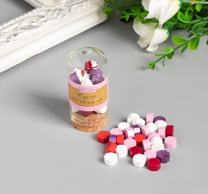 сургуч в гранулах "восьмигранник" 15гр палитра красного Сургуч в гранулах "восьмигранник" 15гр палитра красного