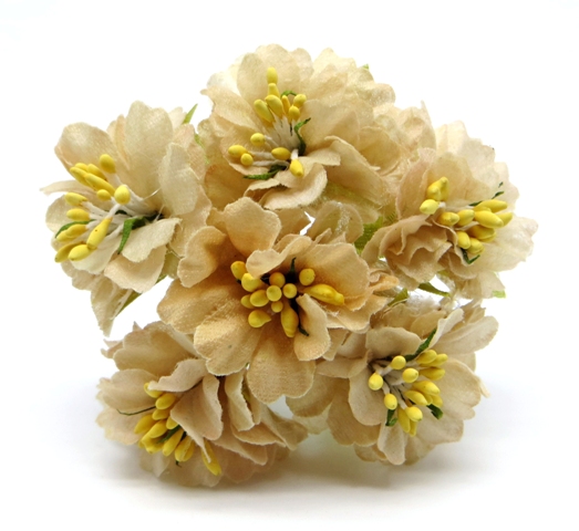 декоративный букетик "цветы" бежевый 12см Декоративный букетик "цветы" бежевый 12см