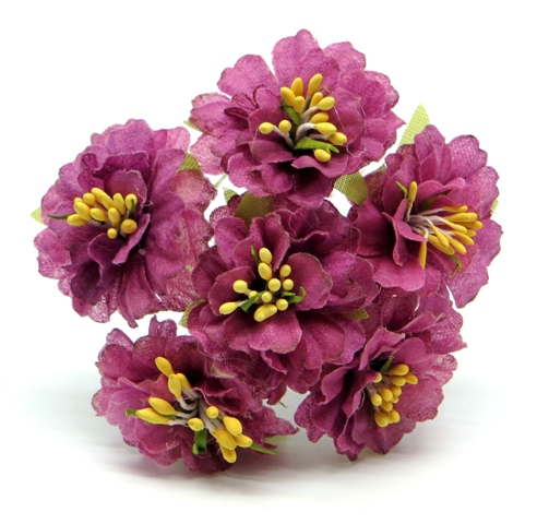 декоративный букетик "цветы" пурпурный 12см рукоделие Декоративный букетик "цветы" пурпурный 12см рукоделие