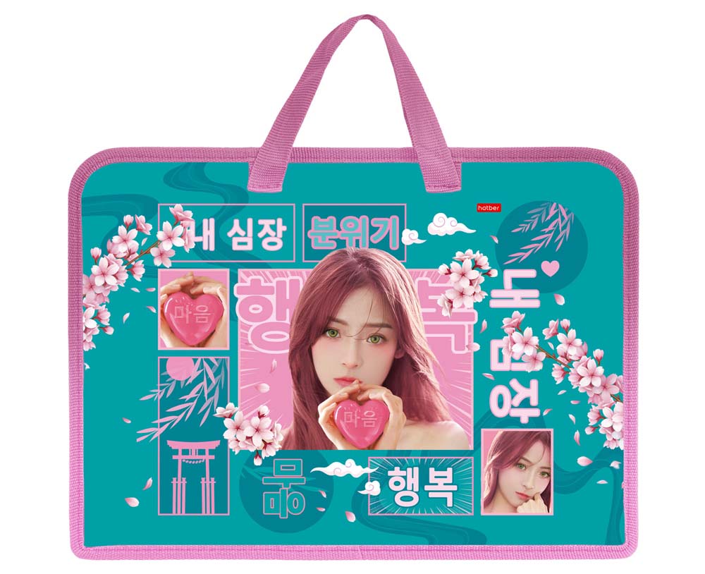 папка-портфель пласт. а4+ hatber "дорама" 34х24,5х3,5см на молнии с ручками Папка-портфель пласт. а4+ hatber "дорама" 34х24,5х3,5см на молнии с ручками