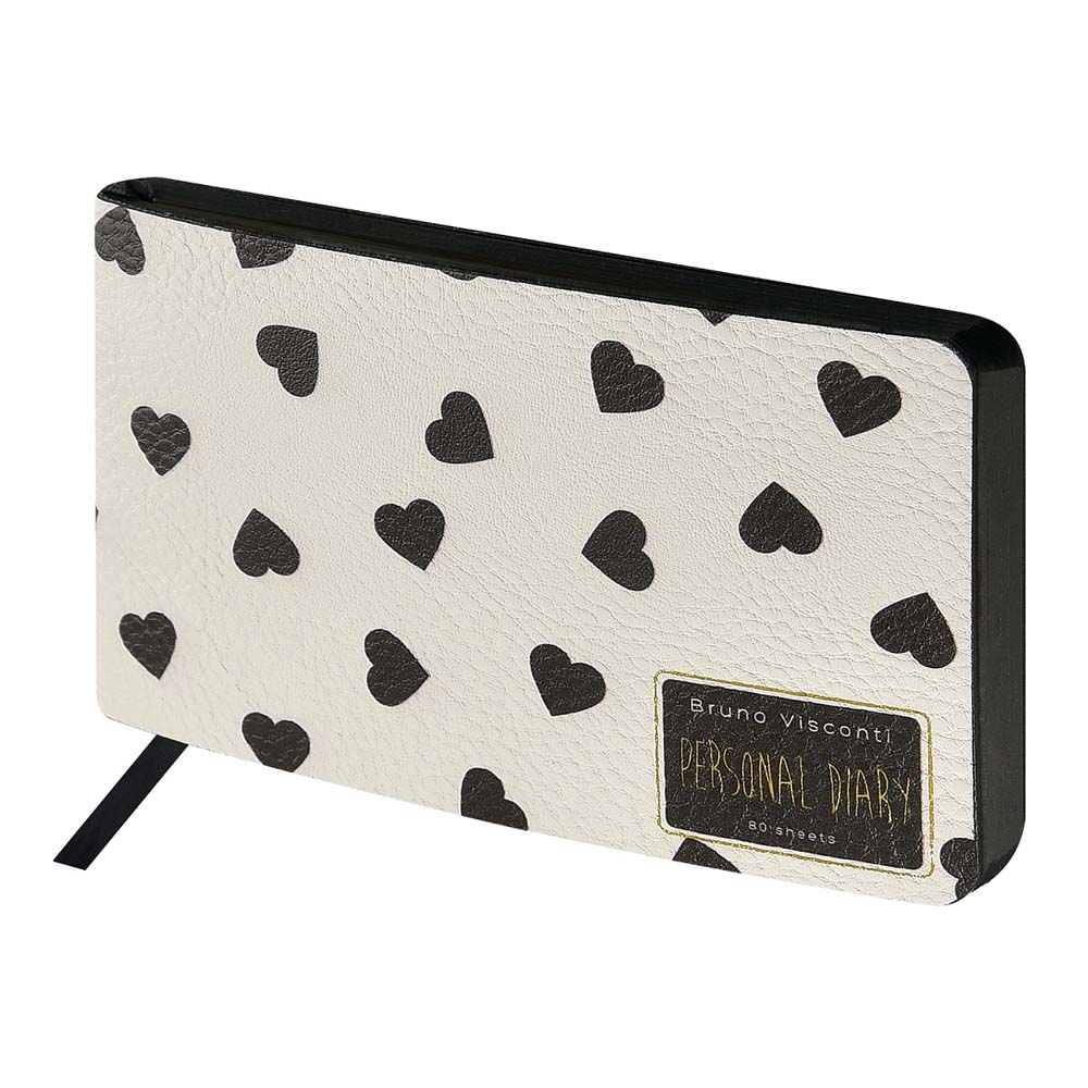 еженедельник недатир. а6 bruno visconti "black&white. сердечки" с цветным срезом,тонир.блок,кож.зам. Еженедельник недатир. а6 bruno visconti "black&white. сердечки" с цветным срезом,тонир.блок,кож.зам.