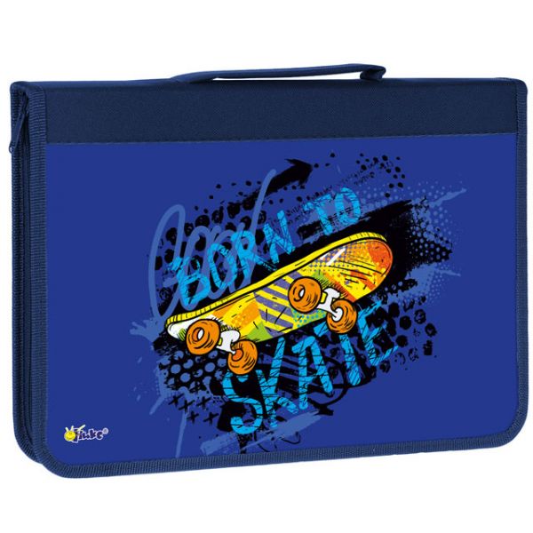 папка для труда а4 оникс "скейт" на молн. вокруг с ручкой Папка для труда а4 оникс "скейт" на молн. вокруг с ручкой