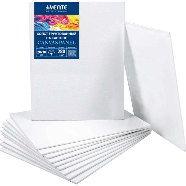 холст на картоне грунтованный 20х30см 280гр/м2 100% хлопок мелкое зерно "dv artistic stidio" Холст на картоне грунтованный 20х30см 280гр/м2 100% хлопок мелкое зерно "dv artistic stidio"