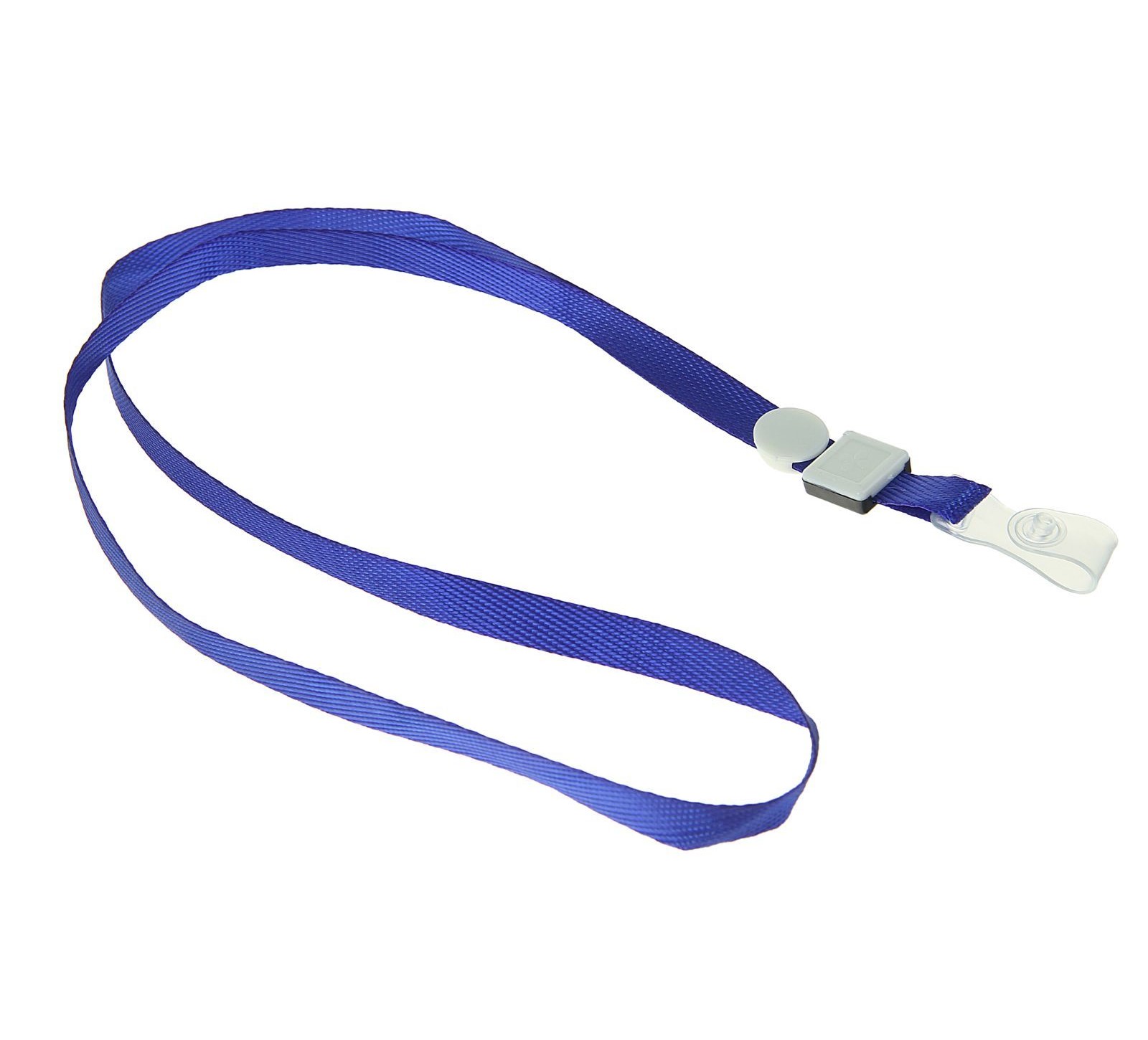 лента для бейджа 40см клип силик.+бегунок синяя Лента для бейджа 40см клип силик.+бегунок синяя