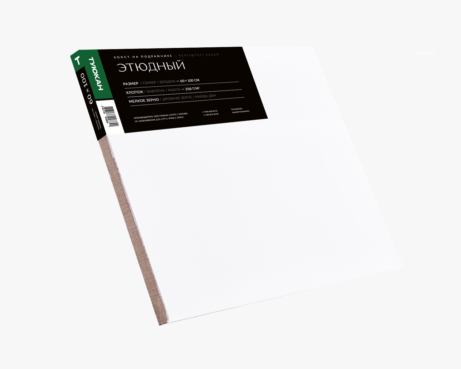 холст на подрамнике грунтованный 60х100см "туюкан" этюдный Холст на подрамнике грунтованный 60х100см "туюкан" этюдный