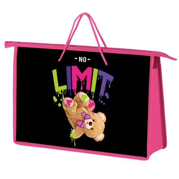 папка-портфель пласт. а4+ оникс "плюшевый мишка" 34х24,5х7,5см на молнии с ручками Папка-портфель пласт. а4+ оникс "плюшевый мишка" 34х24,5х7,5см на молнии с ручками