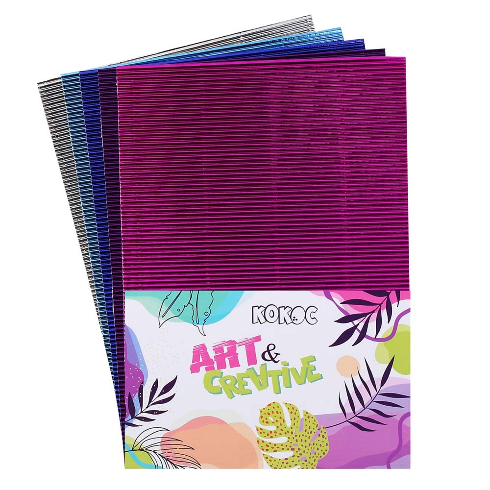 картон цветной а4 гофрированный 5л. 5цв. металлизированный (кокос) Картон цветной а4 гофрированный 5л. 5цв. металлизированный (кокос)