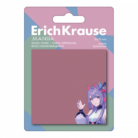 бумага д/зам.с лип.краем erich krause "manga" 75х75мм 50л. Бумага д/зам.с лип.краем erich krause "manga" 75х75мм 50л.