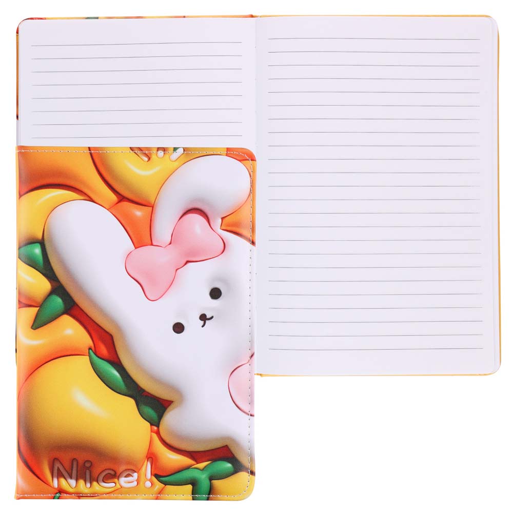 книжка записная а5 тв.обл. 80л. лин. "зайка с фруктами" (кокос) кож.зам. Книжка записная а5 тв.обл. 80л. лин. "зайка с фруктами" (кокос) кож.зам.