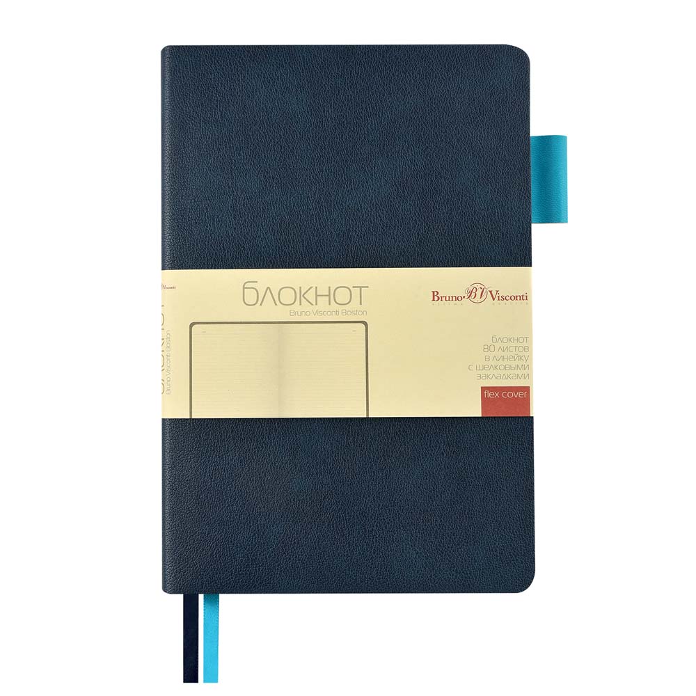 книжка записная а5 интегр.обл. 80л. лин. "boston" синяя (bruno visconti) цв.срез,тонир.блок,кож.зам. Книжка записная а5 интегр.обл. 80л. лин. "boston" синяя (bruno visconti) цв.срез,тонир.блок,кож.зам.