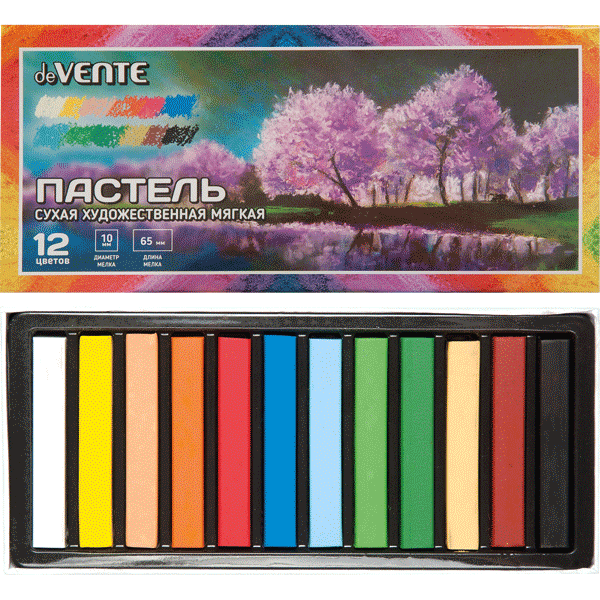 мелки пастельные 12цв. квадрат. (devente) Мелки пастельные 12цв. квадрат. (devente)