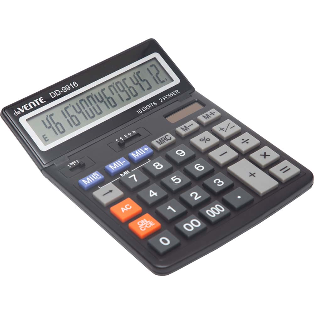калькулятор настольный 16 разряд. devente dd-9916,154х203мм чёрный Калькулятор настольный 16 разряд. devente dd-9916,154х203мм чёрный