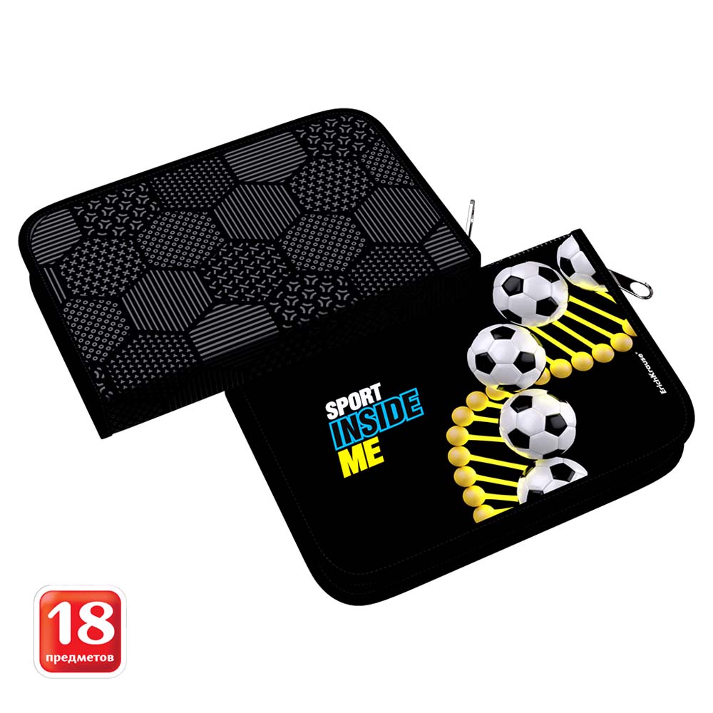 пенал на молнии с нап. erich krause "sport dna" 135х205х30мм 18 предметов Пенал на молнии с нап. erich krause "sport dna" 135х205х30мм 18 предметов