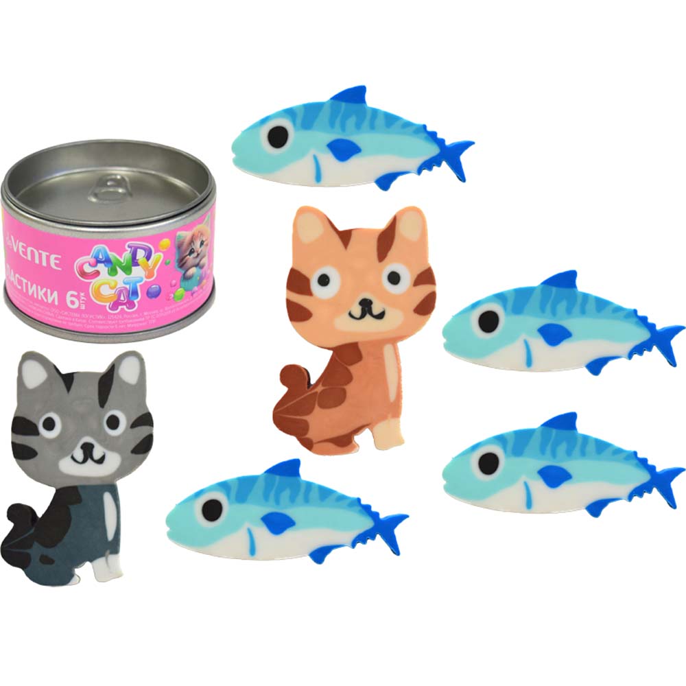 набор ластиков devente "candy cat" 6шт. Набор ластиков devente "candy cat" 6шт.