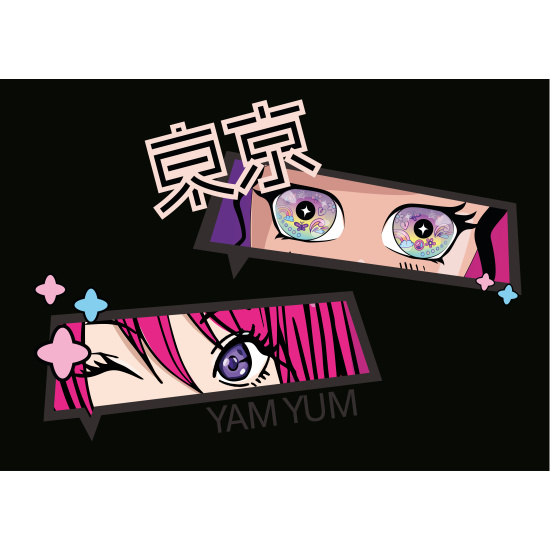 настольное покрытие кокос "аниме глаза" 500х700мм Настольное покрытие кокос "аниме глаза" 500х700мм