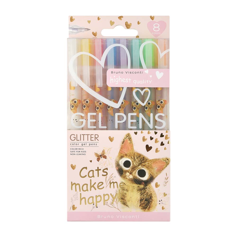 ручка гел. в наборе "bruno visconti" котики делают нас счастливыми" glitter 8цв. 1мм Ручка гел. в наборе "bruno visconti" котики делают нас счастливыми" glitter 8цв. 1мм