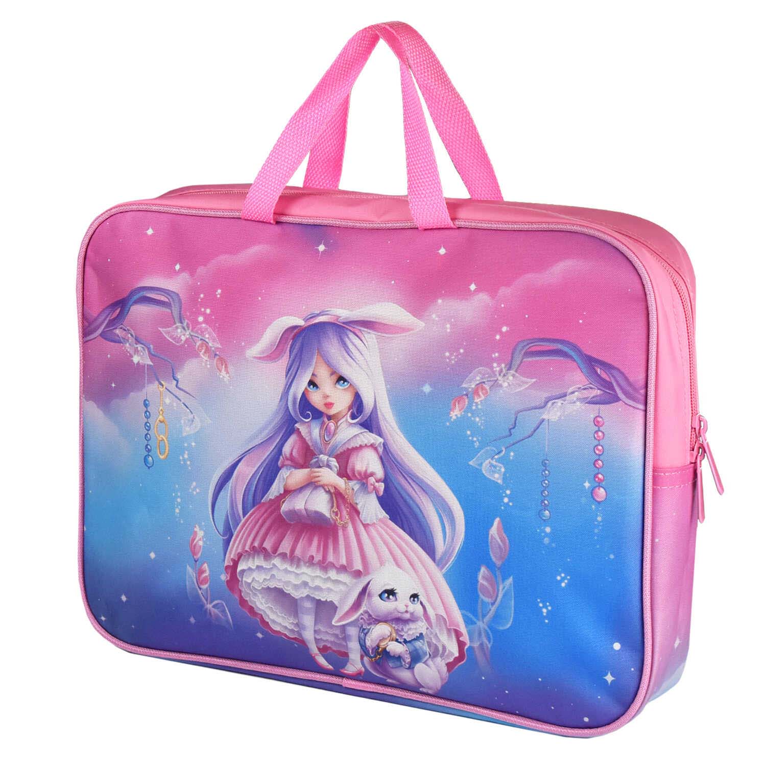 папка текстиль с ручками а4 феникс+ "алиса" на молнии Папка текстиль с ручками а4 феникс+ "алиса" на молнии