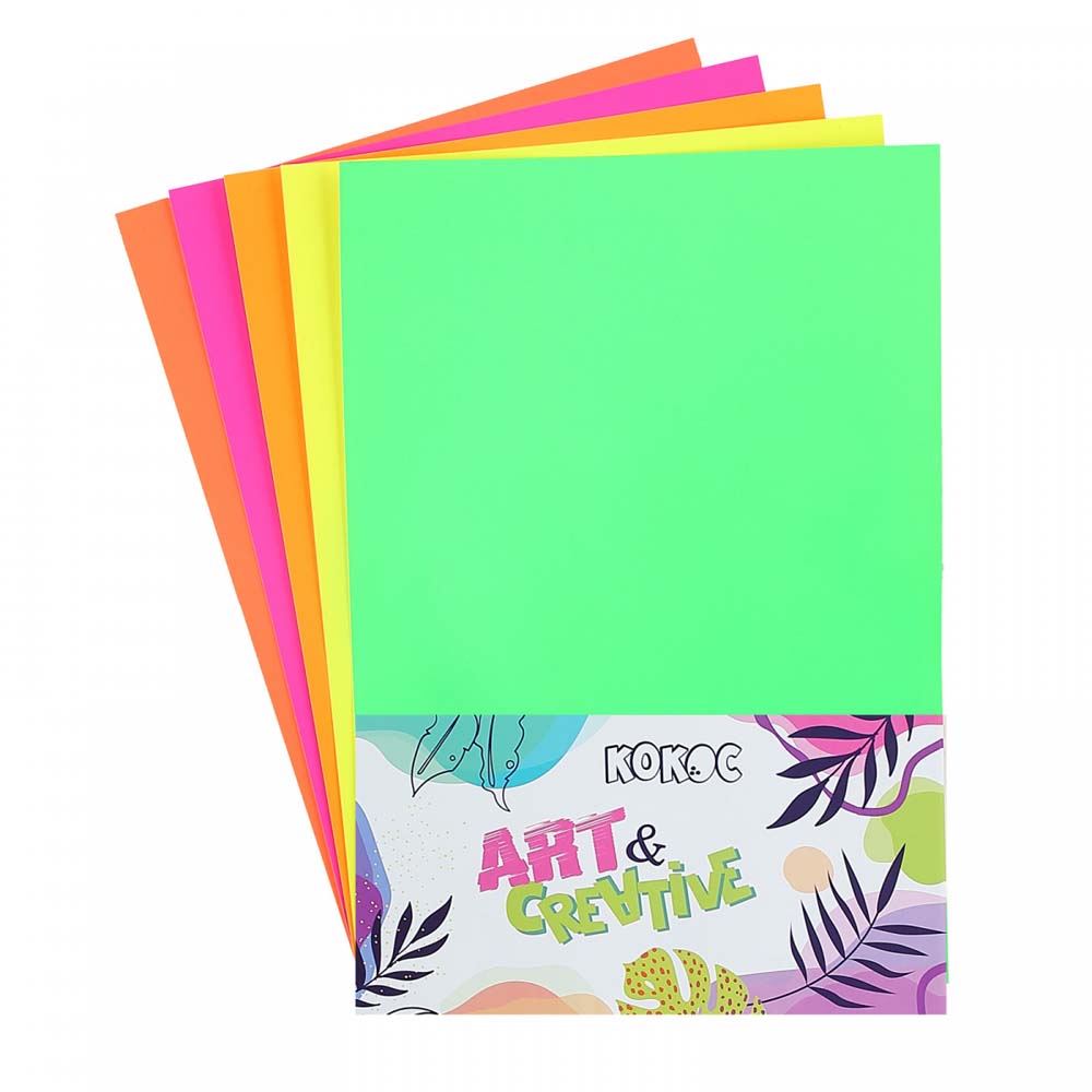 бумага цветная а4 самокл. 5л. 5цв. (кокос) Бумага цветная а4 самокл. 5л. 5цв. (кокос)