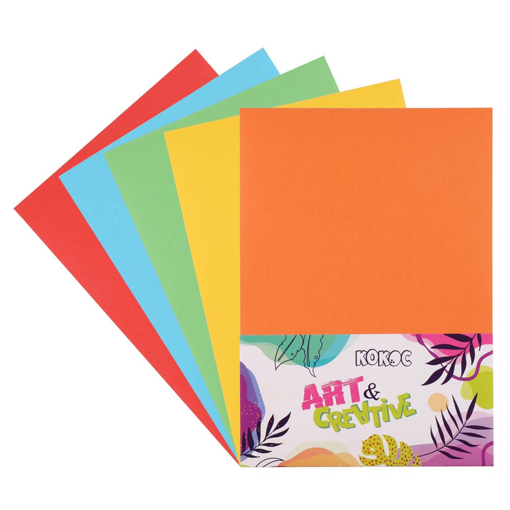 бумага цветная а4 самокл. 5л. 5цв. (кокос) Бумага цветная а4 самокл. 5л. 5цв. (кокос)