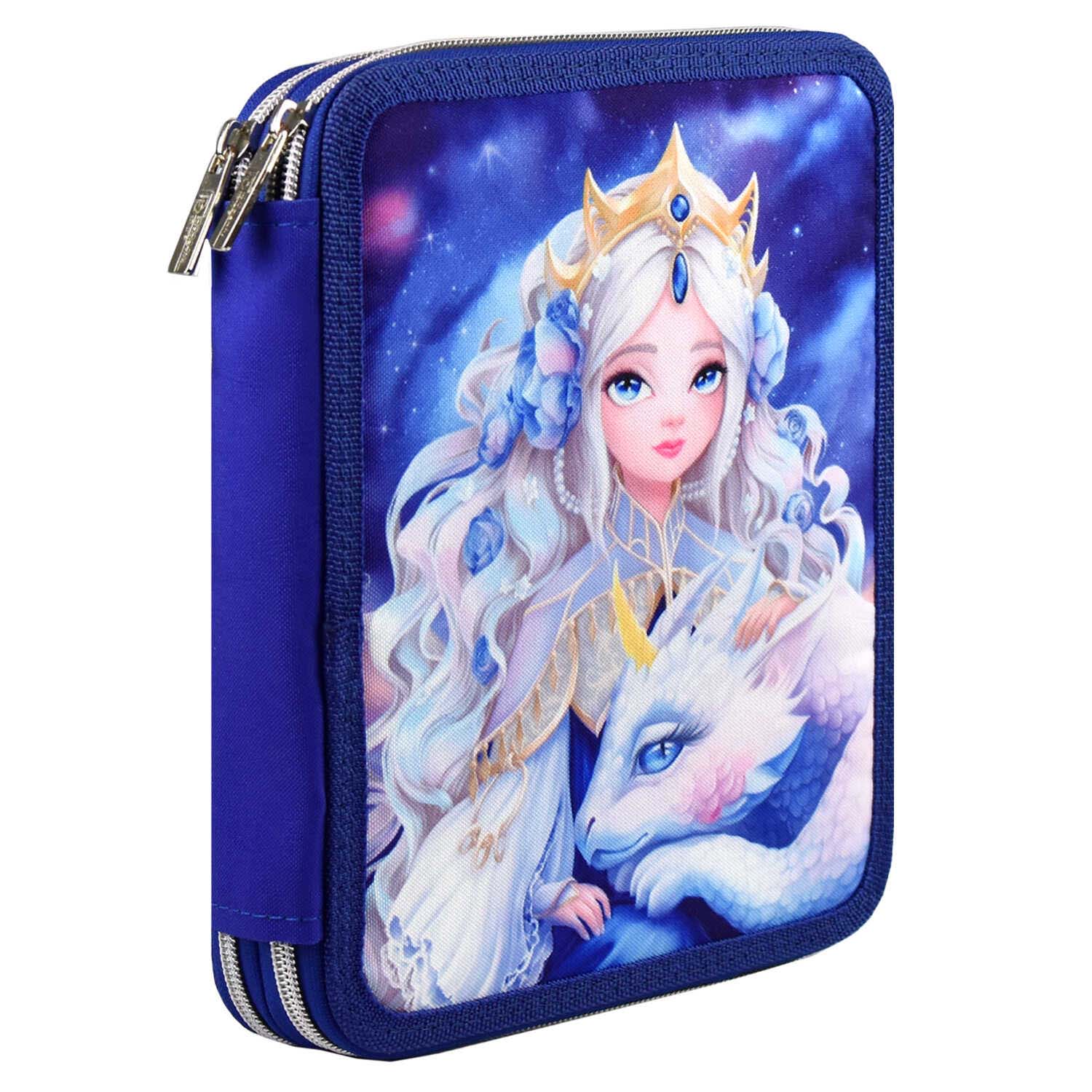 пенал на 2-х молниях феникс+ "принцесса с драконом" 195х230х50мм ткань Пенал на 2-х молниях феникс+ "принцесса с драконом" 195х230х50мм ткань