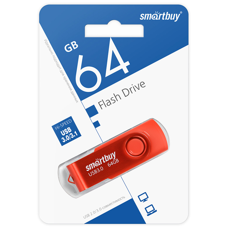 флэш-накопитель usb2.0 64 гб "smartbuy" "twist" крас. Флэш-накопитель usb2.0 64 гб "smartbuy" "twist" крас.