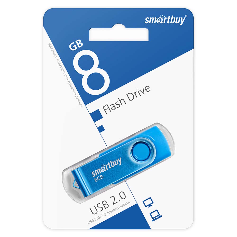 флэш-накопитель usb2.0 8 гб "smartbuy" "twist" син. Флэш-накопитель usb2.0 8 гб "smartbuy" "twist" син.