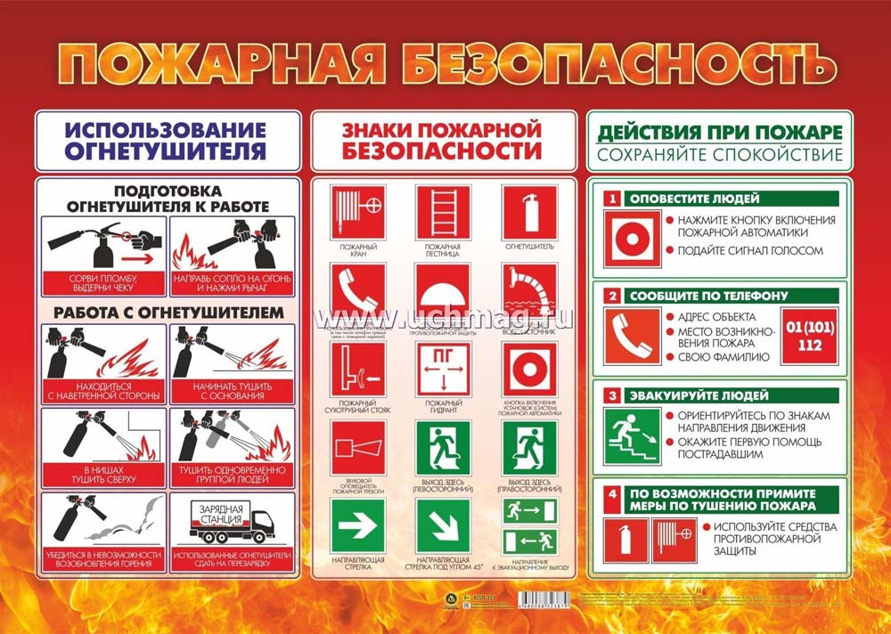 плакат "пожарная безопасность" а2 Плакат "пожарная безопасность" а2