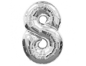 шар возд. 40'' фольгир. "цифра 8" серебро Шар возд. 40'' фольгир. "цифра 8" серебро