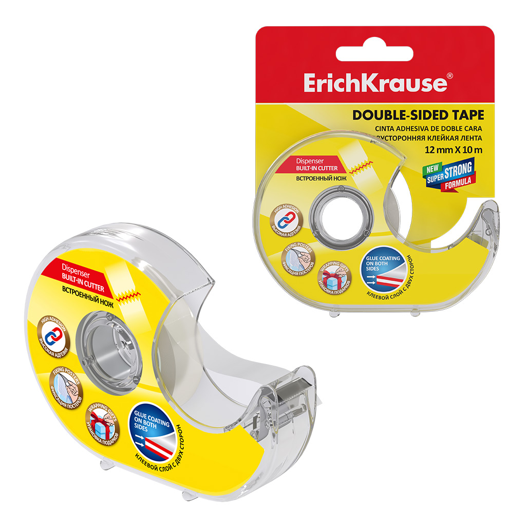 клейкая лента-диспенсер канцелярский 12ммх10м erich krause Клейкая лента-диспенсер канцелярский 12ммх10м erich krause