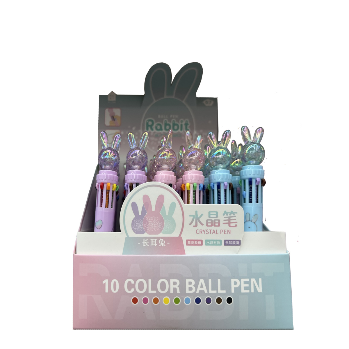 ручка шар. авт. кокос "кролик" 0,7мм 10-цветная асс-т Ручка шар. авт. кокос "кролик" 0,7мм 10-цветная асс-т